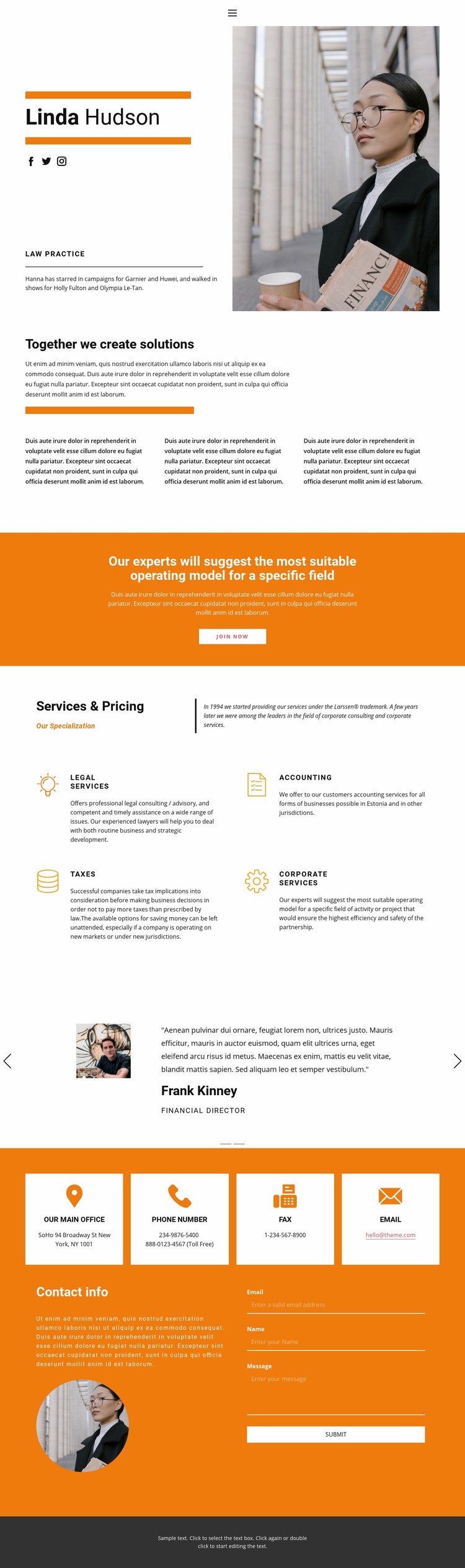 Lawyer's portfolio Homepage Design