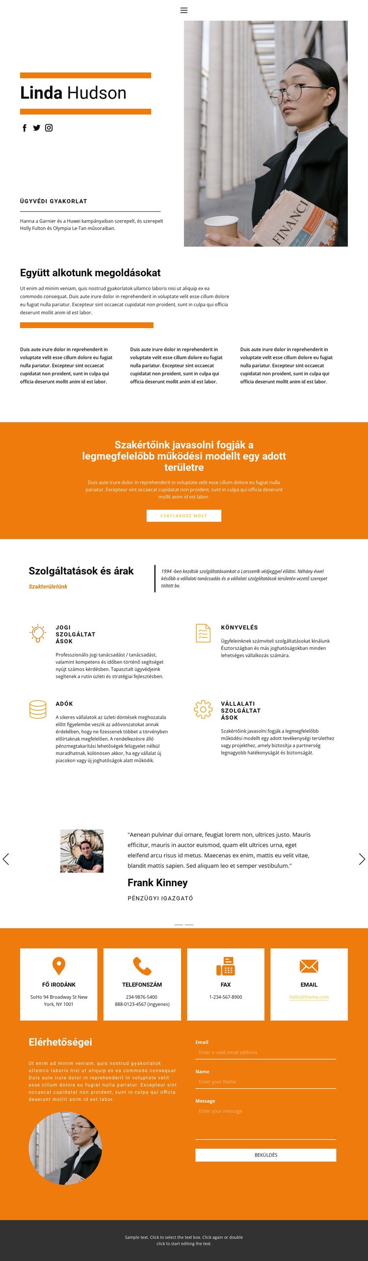 Ügyvédi tárca HTML Sablon