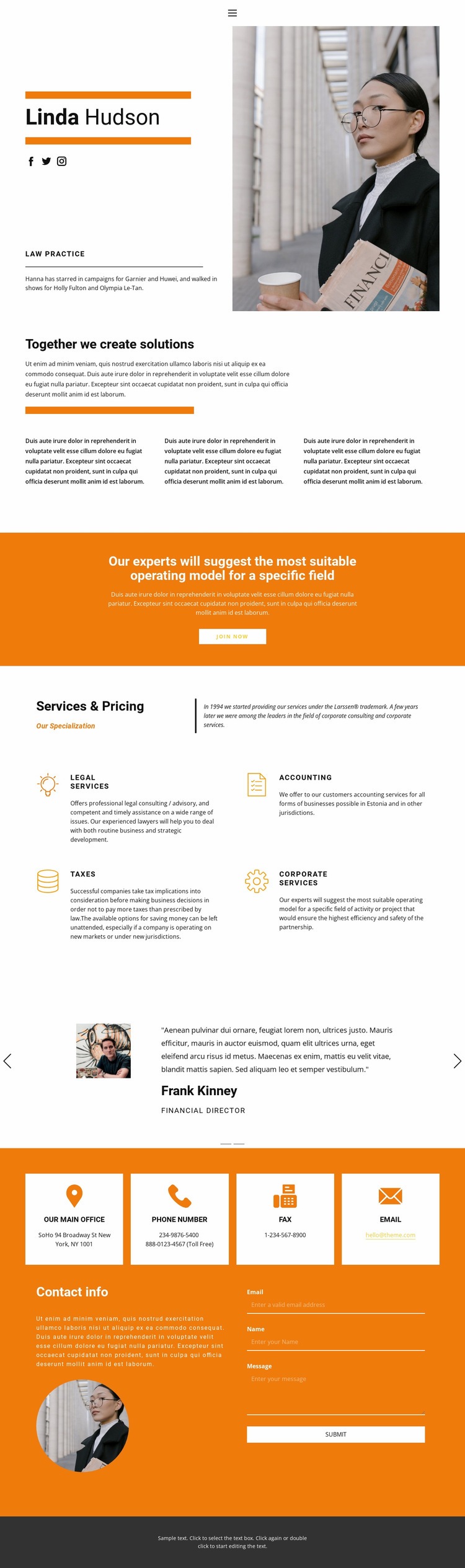 Lawyer's portfolio Web Page Design