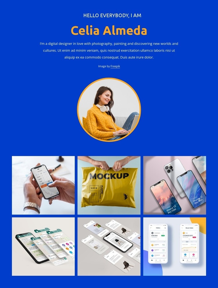 Designer profile and portfolio Homepage Design
