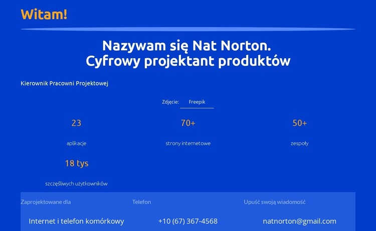 Kierownik studia projektowego Szablon Joomla