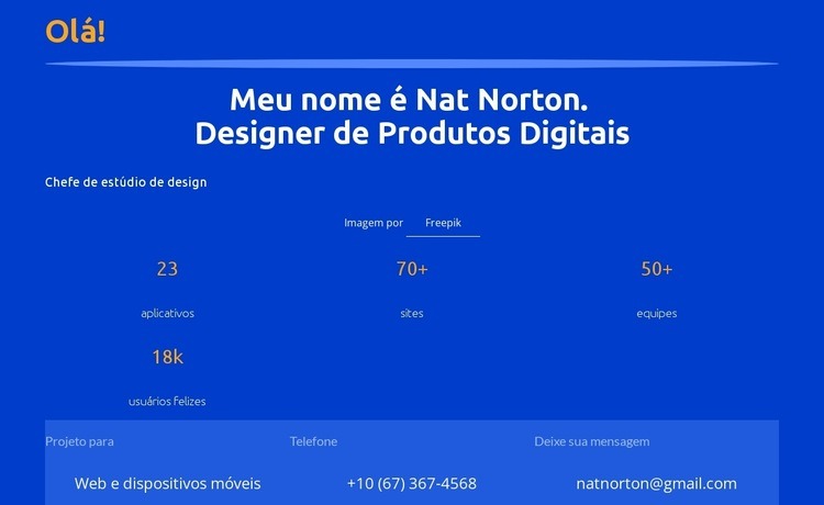 Chefe do estúdio de design Construtor de sites HTML