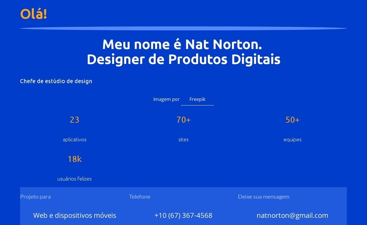 Chefe do estúdio de design Modelo de site