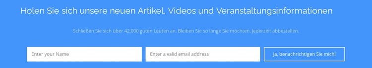 Holen Sie sich unsere neuen Artikel HTML-Vorlage