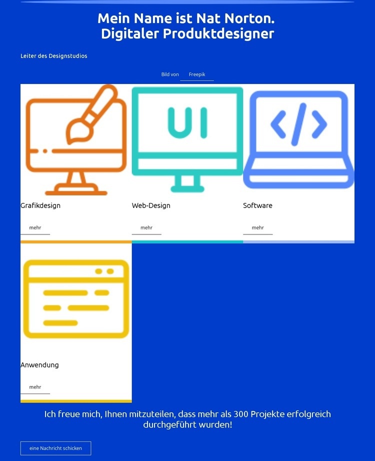 Ihr Designerprofil Landing Page
