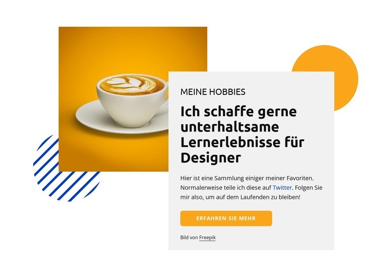 Meine Hobbies Landing Page