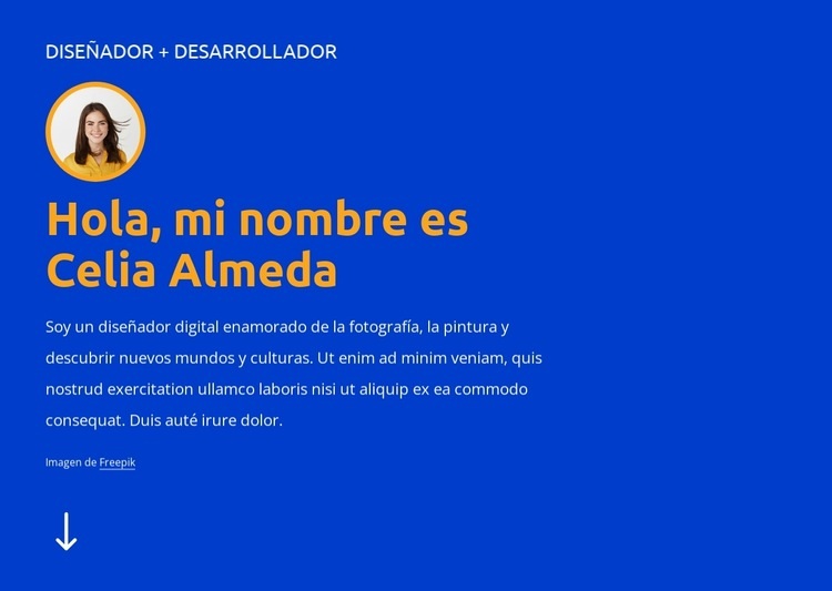 soy diseñador y desarrollador Creador de sitios web HTML