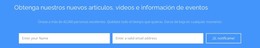 Recibe Nuestros Nuevos Artículos: Plantilla De Página Web HTML