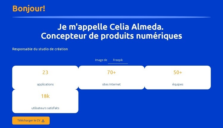 Profil du poste de concepteur numérique Créateur de site Web HTML