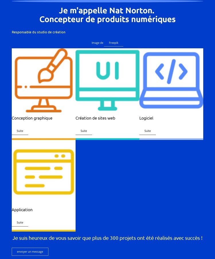 Votre profil de créateur Maquette de site Web