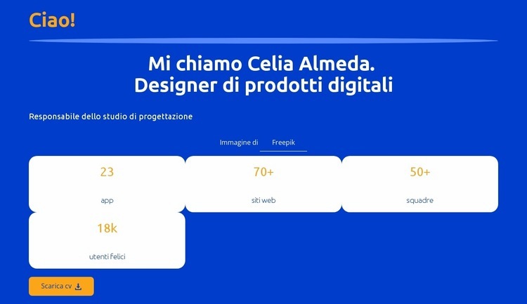 Profilo professionale del designer digitale Mockup del sito web