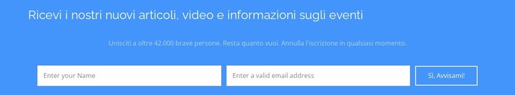 Ricevi i nostri nuovi articoli Modello Joomla