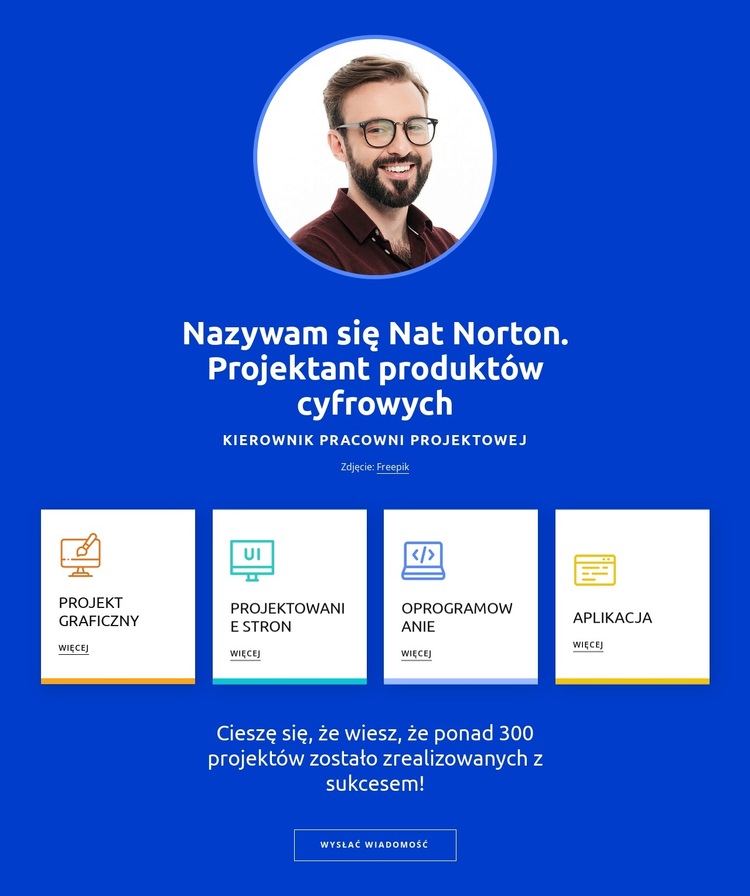 Twój profil projektanta Motyw WordPress