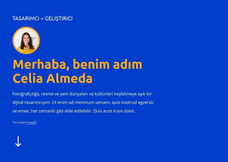 Ben tasarımcı ve geliştiriciyim CSS Şablonu