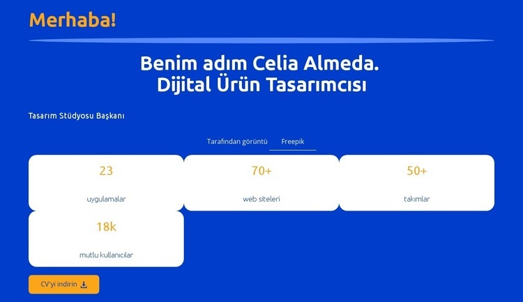 Dijital tasarımcı iş profili Html Web Sitesi Oluşturucu