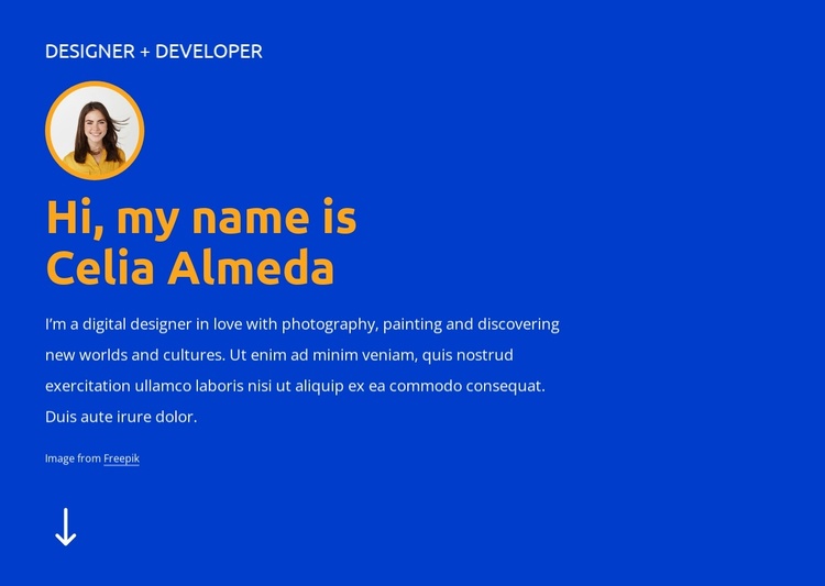 I am designer and developer Landing Page