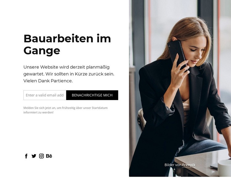 Die Website im Bau Zone Website Builder-Vorlagen