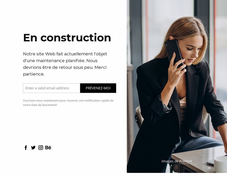 Le site web en construction Conception de site Web