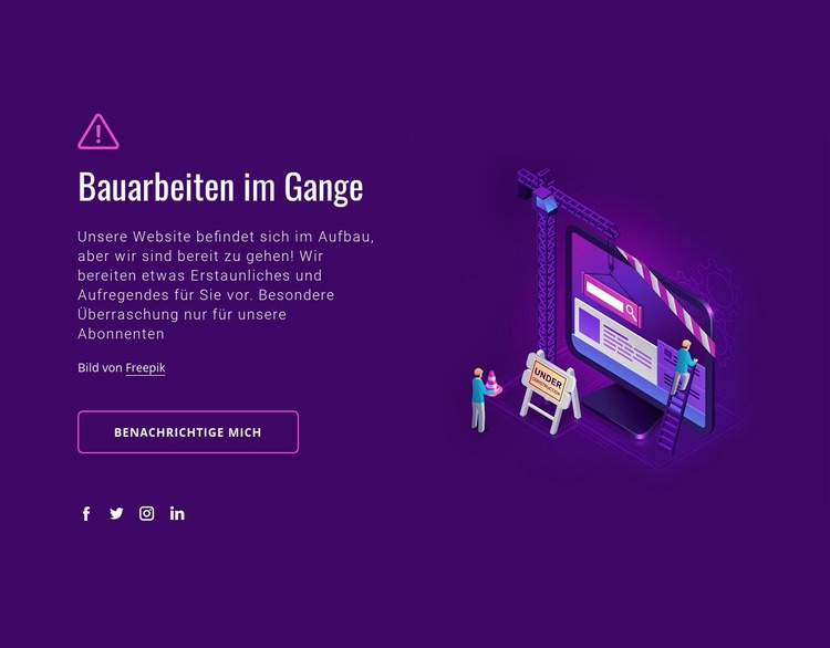 Website im Aufbau Website Builder-Vorlagen