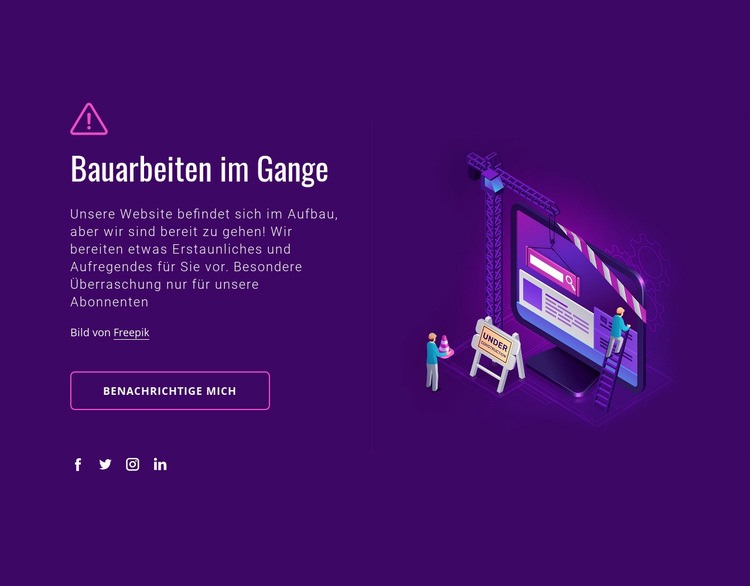 Website im Aufbau Website-Modell