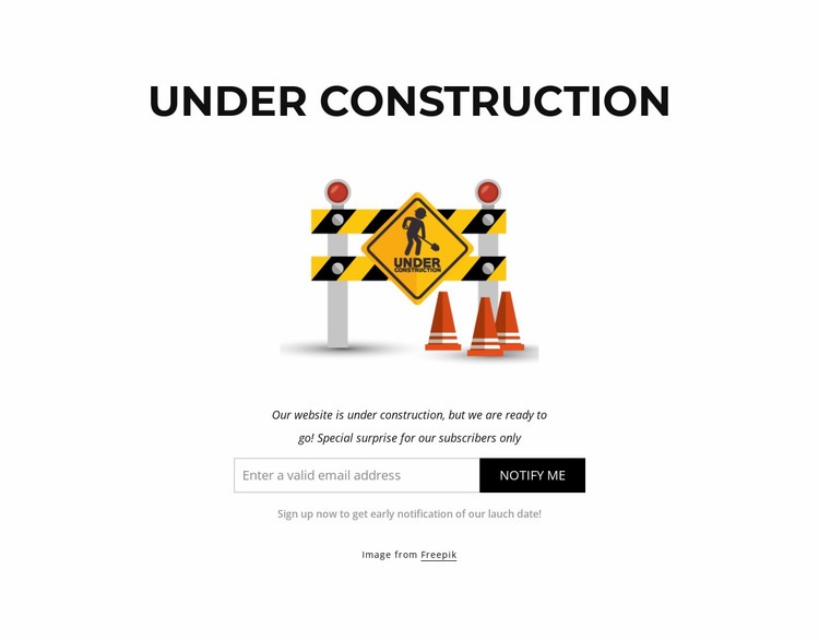 Our website is under construction Elementor Template Alternative