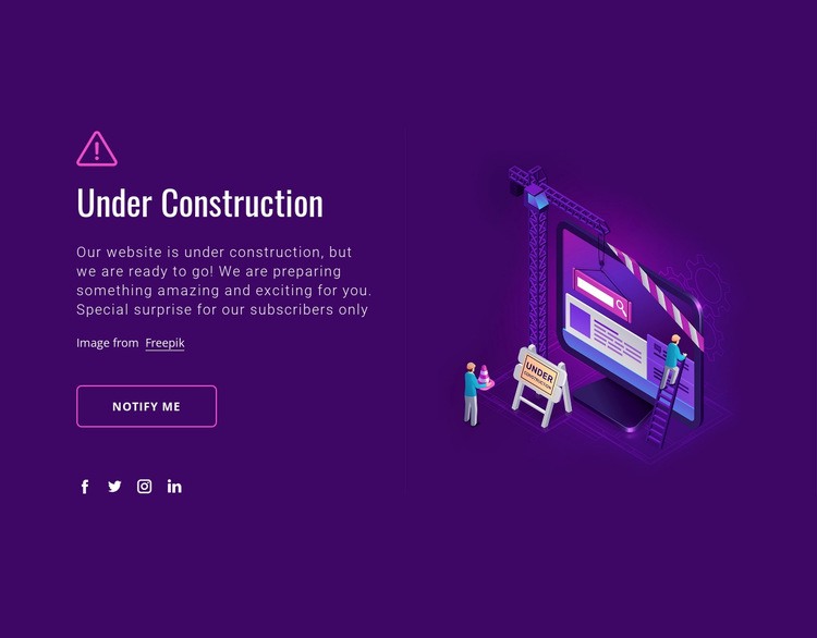 Website under construction Elementor Template Alternative