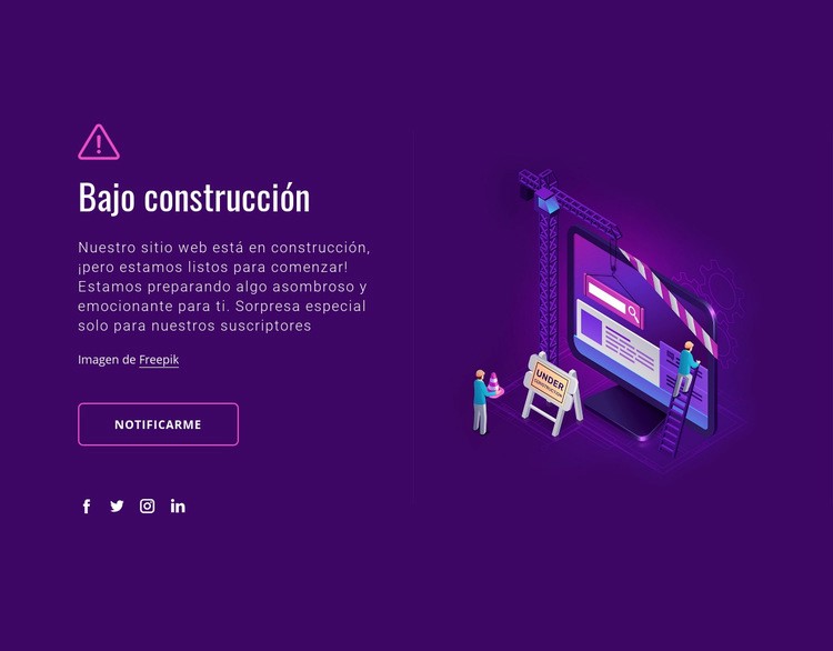 Página web en construcción Maqueta de sitio web