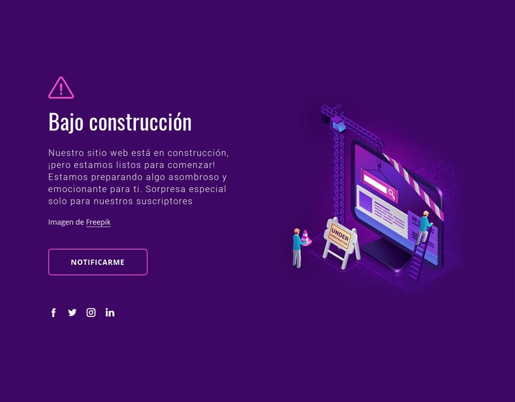 Página web en construcción Página de destino