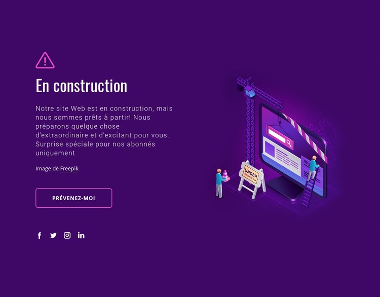 Site en construction Modèle CSS