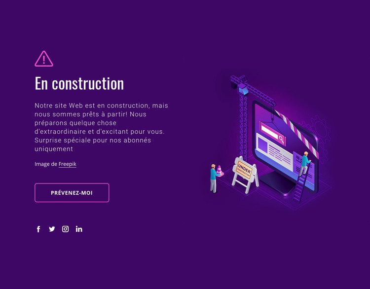 Site en construction Modèle HTML