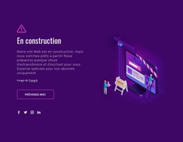 Site En Construction : Modèle Moderne D'Une Page