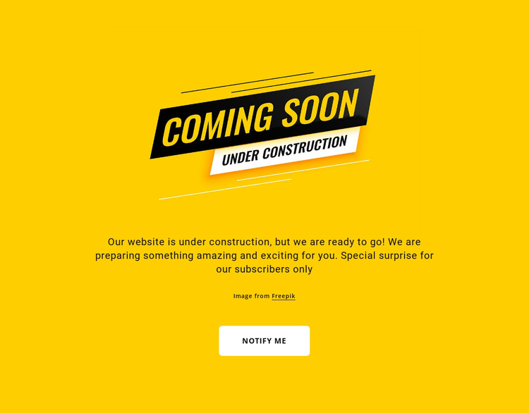 Under construction block - HTML Template by Nicepage