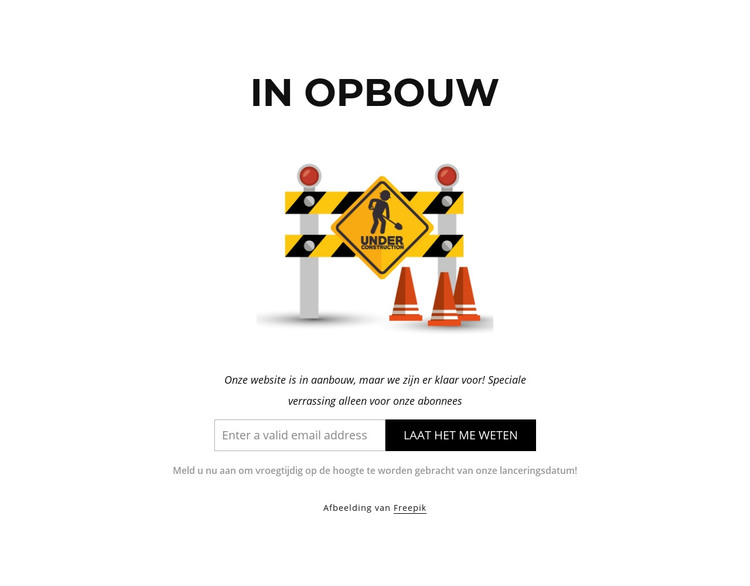 Onze website is in opbouw HTML-sjabloon