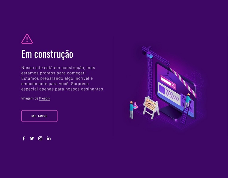 Site em construção Modelo de uma página