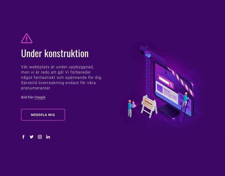 Webbsida under konstruktion HTML-mall