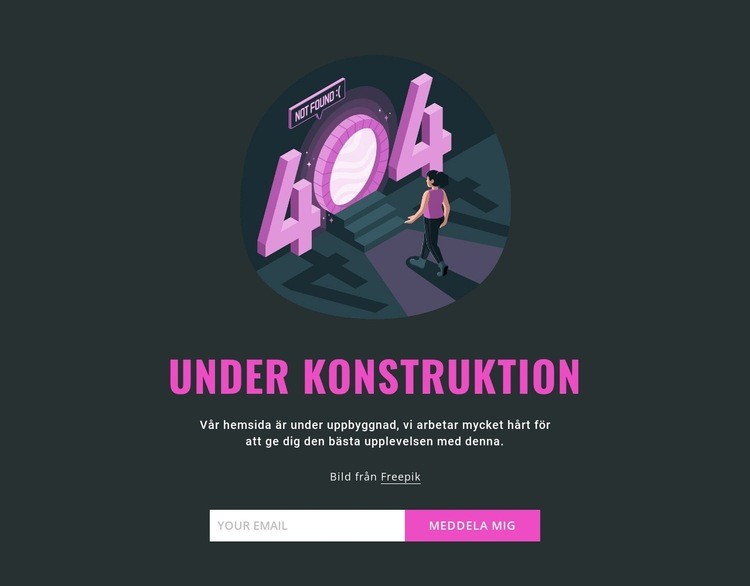 Under konstruktion HTML-mall