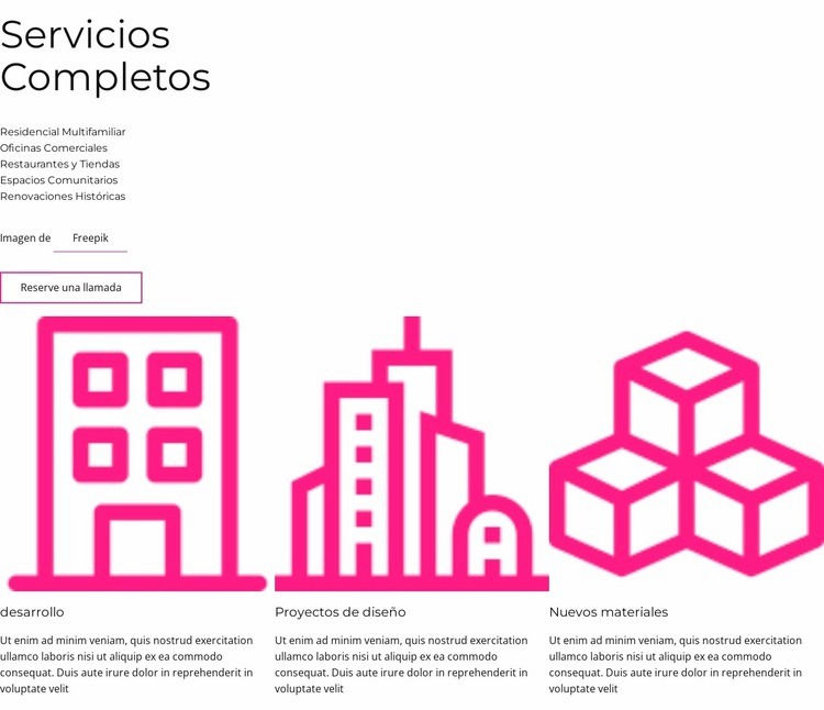 Estudio de arquitectura de servicio completo Creador de sitios web HTML