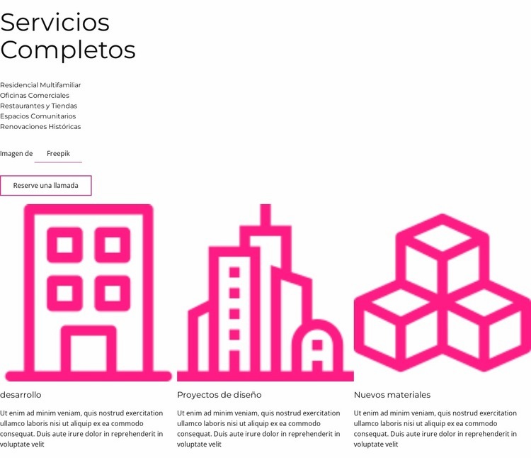 Estudio de arquitectura de servicio completo Plantillas de creación de sitios web