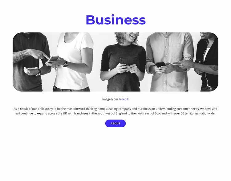 All about business project Website Mockup