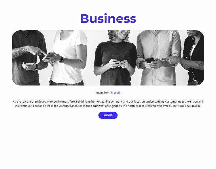 All about business project Landing Page