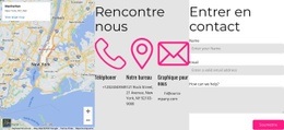 Contactez-Nous Bloc Avec Carte - Conception Professionnelle Personnalisable