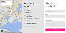 Contactez-Nous Bloc Avec Carte