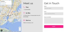 Contact Us Block With Map - Simple HTML Template