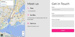 Contact Us Block With Map - Simple Website Template