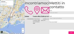Contattaci Blocco Con Mappa - Modello Di Una Pagina
