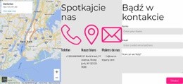 Skontaktuj Się Z Nami Blok Z Mapą - Makieta Projektu Strony Internetowej