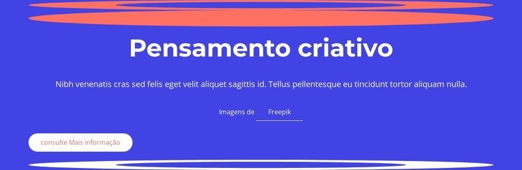 O pensamento criativo envolve a geração de ideias Construtor de sites HTML