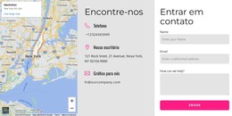 Contacte-Nos Bloco Com Mapa - Download De Modelo HTML