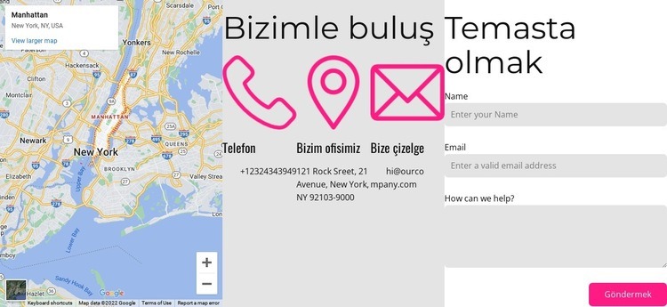 Harita ile blok bize ulaşın Açılış sayfası