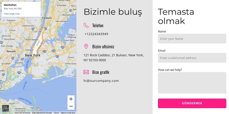 Harita ile blok bize ulaşın CSS Şablonu